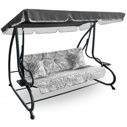 Aga Záhradná hojdačka 2v1 GRANDLUX XXL Prestige Sivá