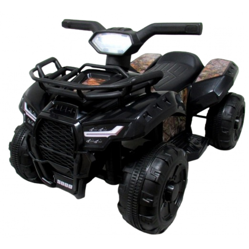 Quad J8AA čierny s batériou, štvorkolky pre deti hudobné svetlo