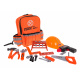 Sada pre kutilov s batohom pre deti 3+ Oranžová + interaktívny skrutkovač + náradie + príslušenstvo