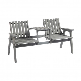 Aga Záhradná lavica so stolíkom 152x70x83 cm Sivá