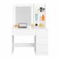 Aga Toaletný stolík so zrkadlom a osvetlením Matný biely