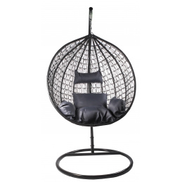 Aga Závesné kreslo ORTA MR4200B-DG Čierne/Tmavo šedé