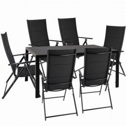 Záhradná sada stôl + 6 lehátok