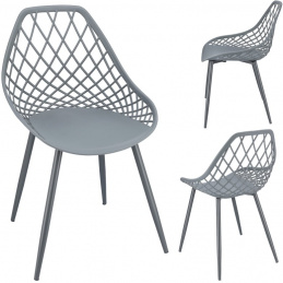 Plastová stolička ARANDA sivá so sivými nohami