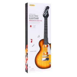 Elektrická gitara pre deti 3+ imitácia dreva + slúchadlá s mikrofónom + svetelné zvuky