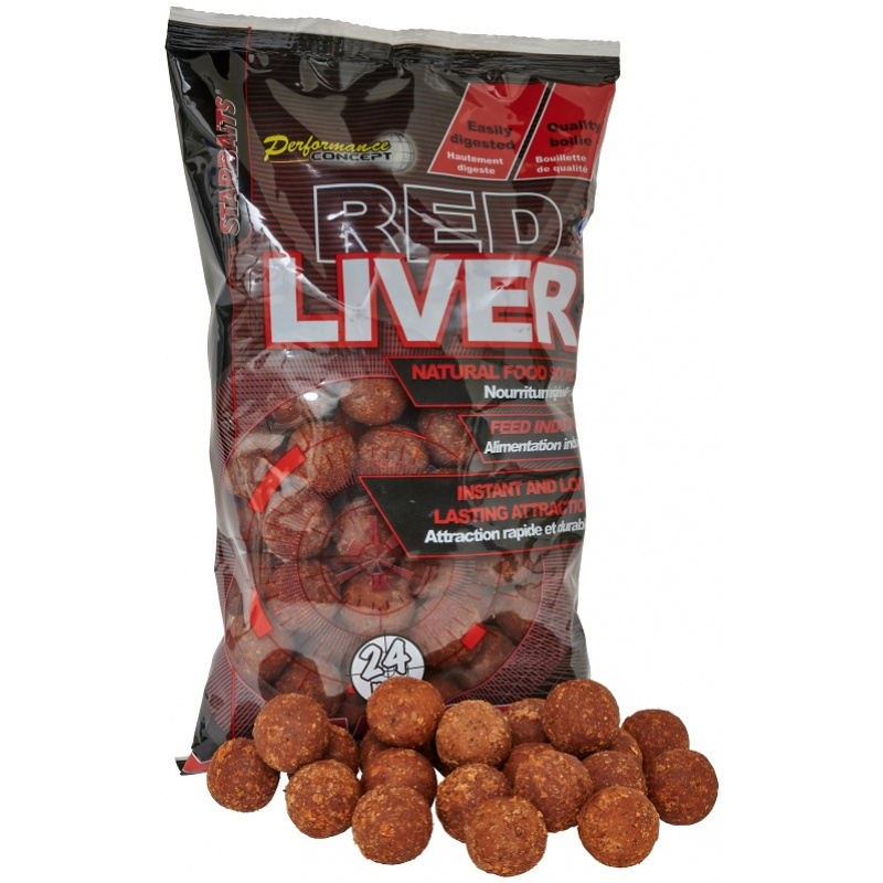 Starbaits Boilie potápavé Red Liver 24mm 1kg