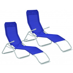 Aga 2x Záhradné lehátko SIESTA Tmavomodré
