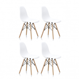 Aga 4x Jedálenské stoličky Biela