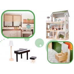 Aga LULILO Drevený domček pre bábiky FLORO LED