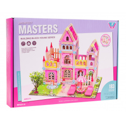 Drevený princeznovský dom z lega 183 el. pre deti 3+ Stavebnica + 2 figúrky princezien + príslušenstvo