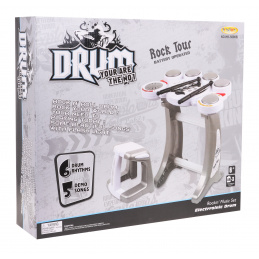 Elektronické bicie pre deti 6+ Stolička + 5 padov + 2 paličky + 5 melódií DEMO