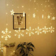 Svetelná záclona vločky, hviezdy 138 LED, USB, diaľkové ovládanie, teplá biela ISO 19746