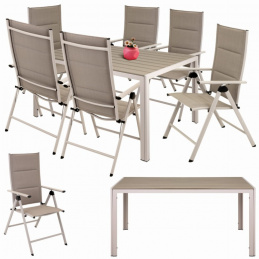 Súprava záhradného nábytku - 6 x stolička a stôl