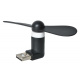 Mini ventilátor microUSB čierna ISO 5770