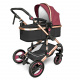 Kiduku Kombinovaný kočík 3v1 Bordový/Čierny