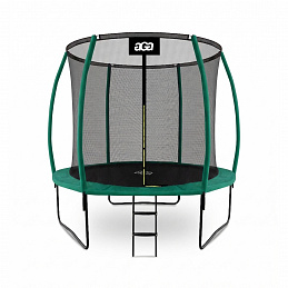 Aga SPORT EXCLUSIVE Trampolína 250 cm Tmavo zelená + ochranná sieť + rebrík