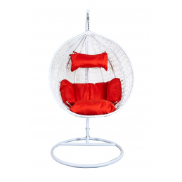 Aga Závesné kreslo Biele/Červené 2DAZ171