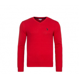 U.S. Polo ASSN. Svetr V-Neck Červený