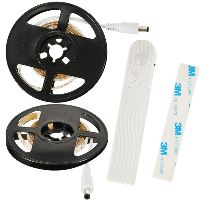 Detektor pohybu USB LED pásik 1M teplá biela na batérie