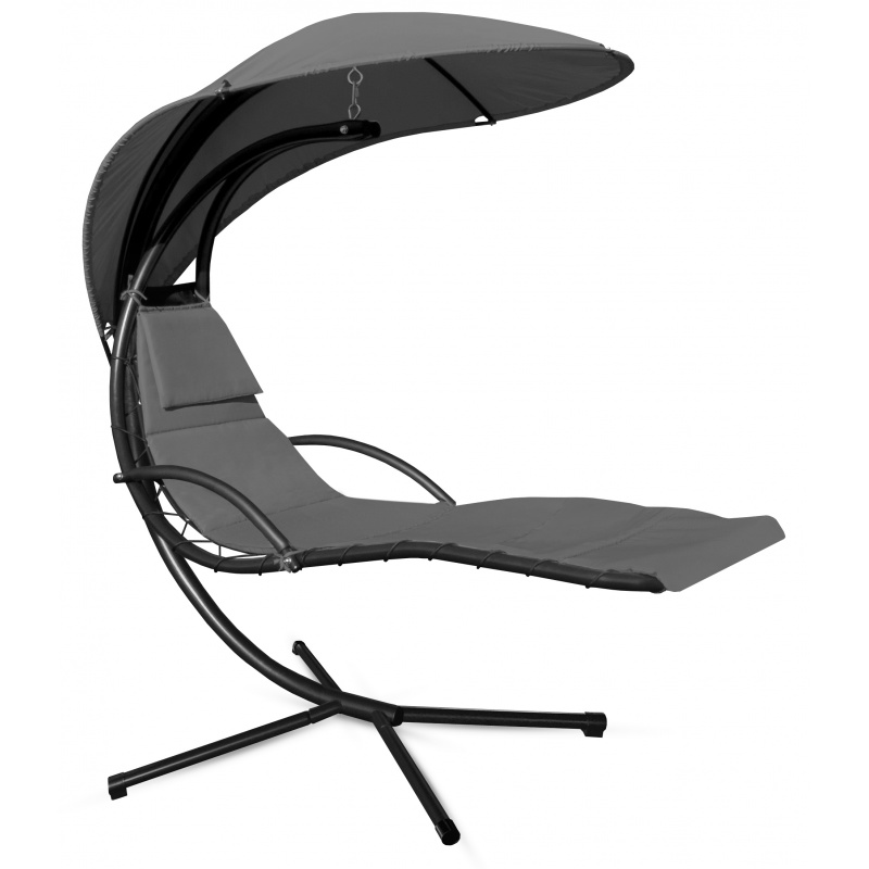 Aga Záhradné závesné lehátko so strieškou Tmavo šedé