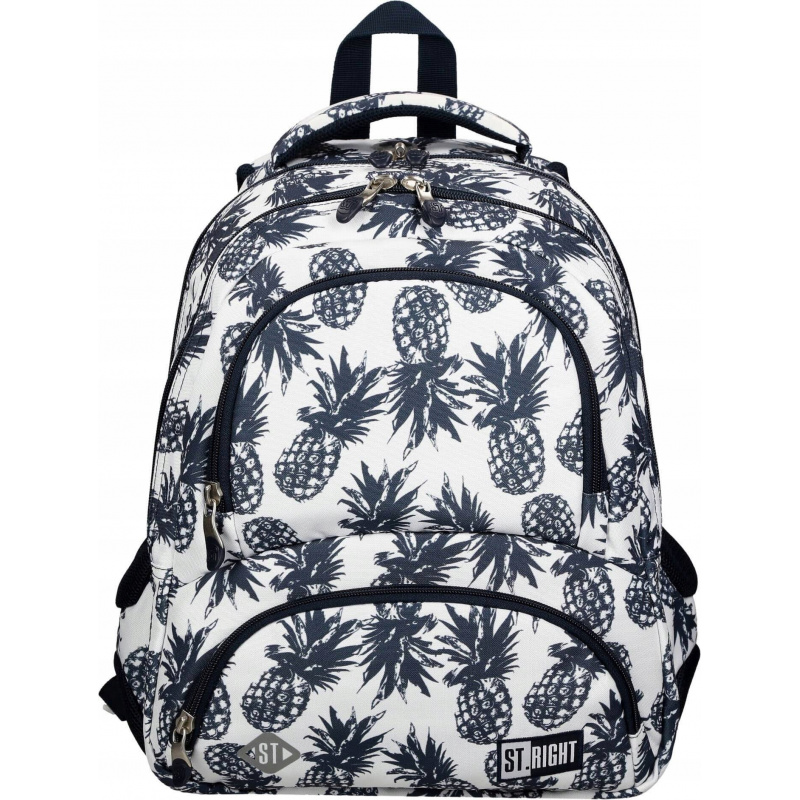 St.RIGHT Školský batoh štvorkomorový Pineapples