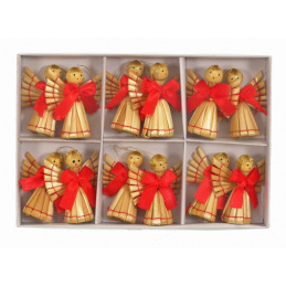 Slamení vianoční anjelici na zavesenie na sviatky