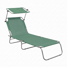 Aga Záhradné polohovacie ležadlo so strieškou Svetlozelené 6DAZ487 - II. AKOSŤ