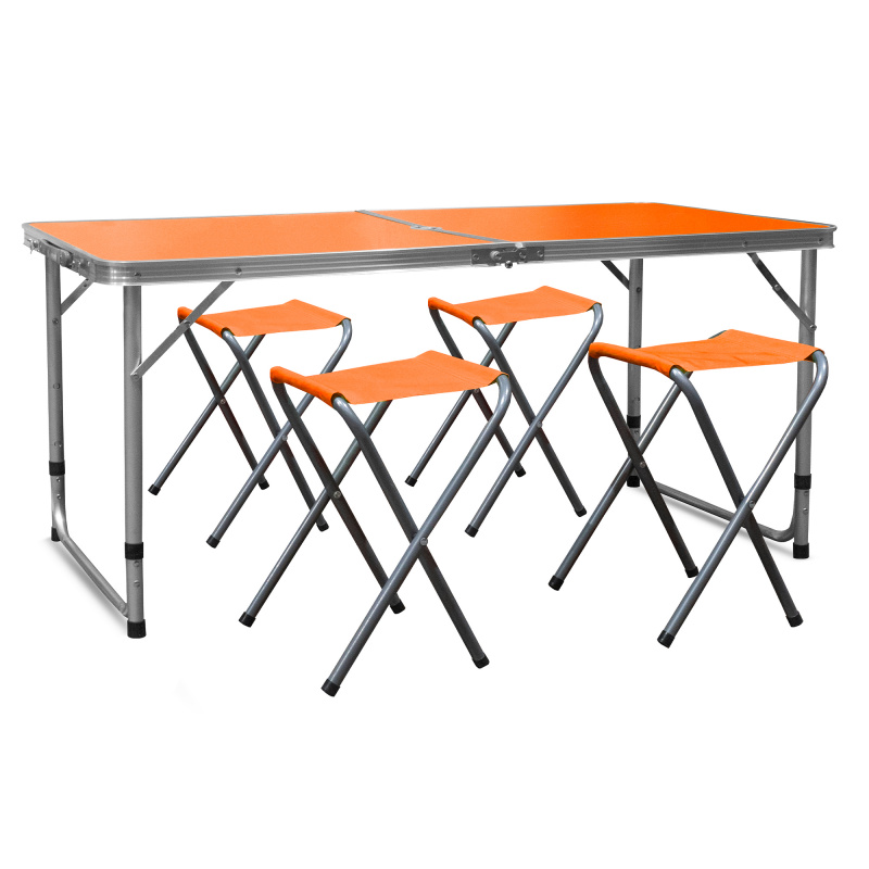 Aga Kempingový skladací set Oranžový