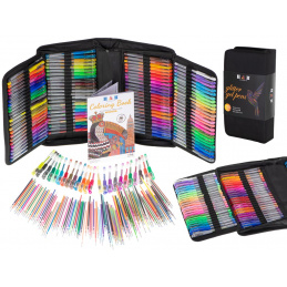 Aga Farebné gélové perá v puzdre 120ks + 120 náplní