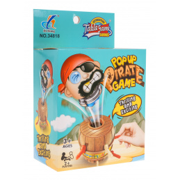 Šialená pirátska arkádová hra pre deti 3+ a dospelých + figúrka piráta + sud s otvormi + 12 šablí