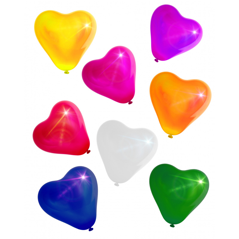 Aga4Kids Latexový balónik Srdce s LED diódou mix farieb 25 cm