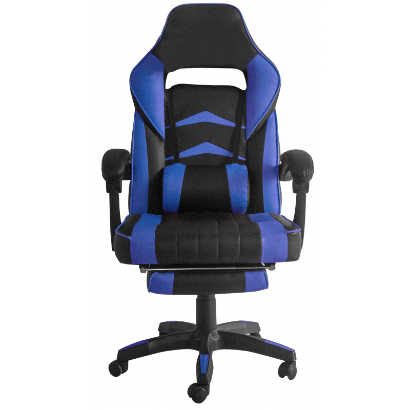 Aga Kancelárska stolička Čierno - Modrá s opierkou na nohy 6DAZ013 - 2. KVALITA