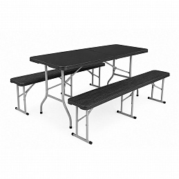 Aga Plastový skladací pivný set Čierny