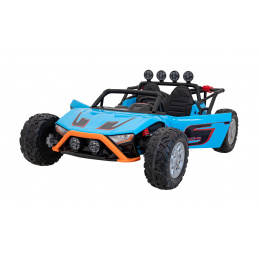 Detská závodná buggy na batérie 5 Blue + motory 2x200W + diaľkové ovládanie + zvuková LED dióda + pomalý štart