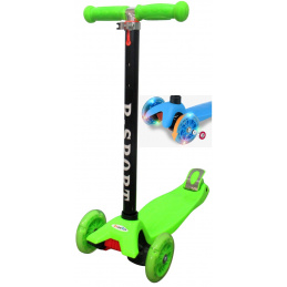 R-Sport Detská trojkolová kolobežka H1 Zelená s LED kolieskami