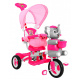 detský trojkolový bicykel Elephant Pink + zvuky + strieška + zábrana + opierka nôh + rukoväť + lyžiny + úložný priestor