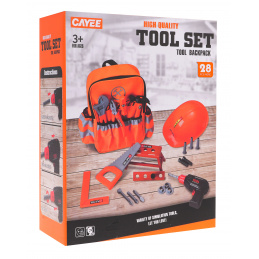 Sada pre kutilov s batohom pre deti 3+ Oranžová + interaktívny skrutkovač + náradie + príslušenstvo