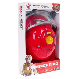 Interaktívna hasičská prilba pre deti 3+ Zvuky sirény + svetlá + nastaviteľný obvod