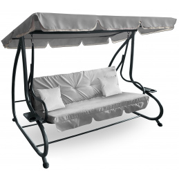 Aga Záhradná hojdačka 2v1 GRANDLUX XXL Svetlosivá