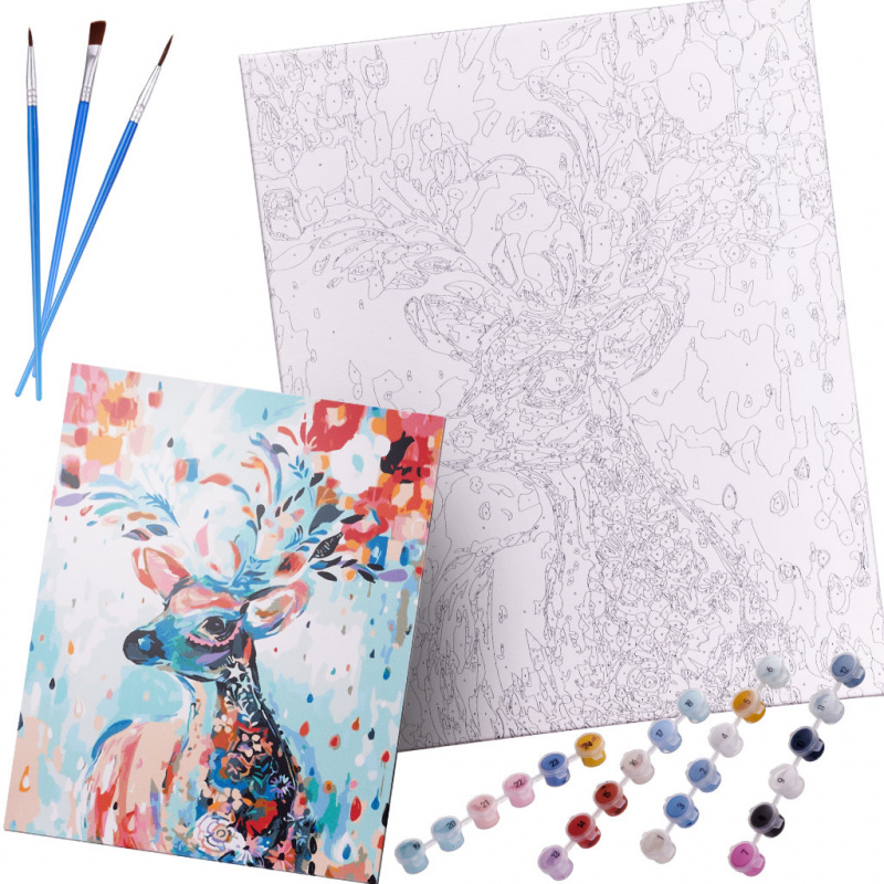 Aga Maľovanie podľa čísel 40x50cm kvetinový jeleň