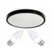LED stropné svietidlo 2xE27 IP20 LARI-R BLACK + 2x E27 10W teplá biela sviečka