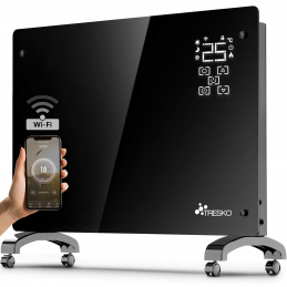 Tresko Smart Sklenený konvektor 1500 W GPH-15EA Čierny