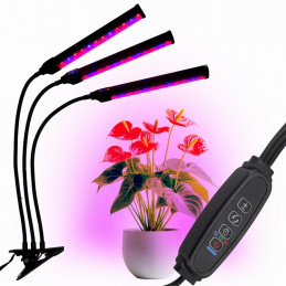 LED lampa pre rast rastlín 72 diód TIMER 25 W s napájacím adaptérom