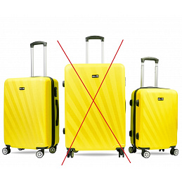 Aga Travel Sada cestovních kufrů, vel. M + S Žlutá 6CZ021 - II. JAKOST