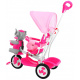 detský trojkolový bicykel Elephant Pink + zvuky + strieška + zábrana + opierka nôh + rukoväť + lyžiny + úložný priestor