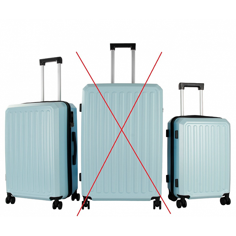 Aga Travel Sada cestovných kufrov veľ. M+S Modrá 6CZ034 - II. AKOSŤ