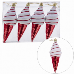 Plastové ozdoby zmrzliny štyri kusy na vianočný stromček