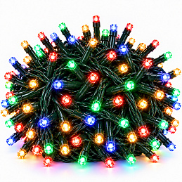 Aga Vianočná reťaz 300 LED s trblietavým efektom Farebná