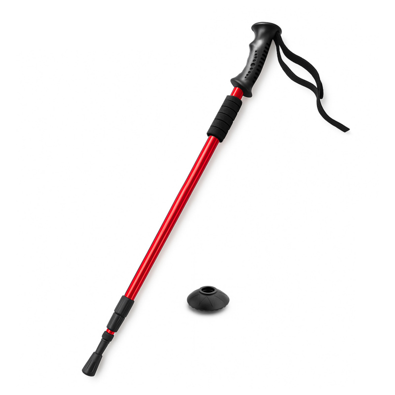 Aga Trekingové palice AntiShock 61–135 cm Červená