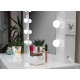 Aga Toaletný stolík so zrkadlom, osvetlením a el.zástrčkou Lesklý biely